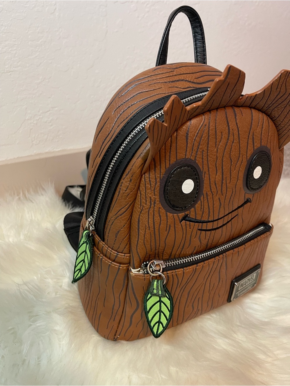 Groot Mini Backpack with Leaf Zipper Pulls - Brown